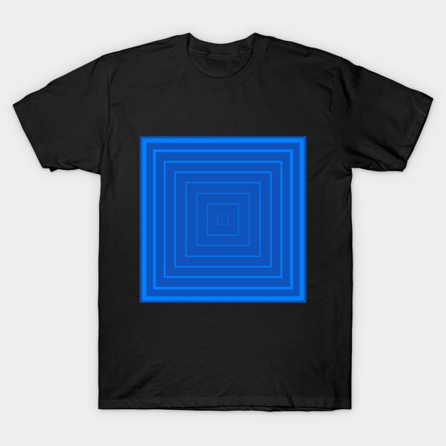 Bullseye Pattern no.6 Alternating Azure and Sapphire Blue Lines T-Shirt by Neil Feigeles